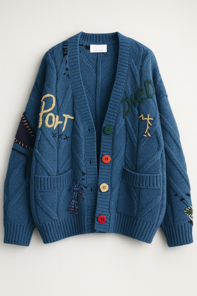 Laure Atelier – Strickjacke mit Farbpatches 