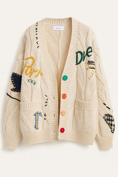 Laure Atelier – Strickjacke mit Farbpatches 