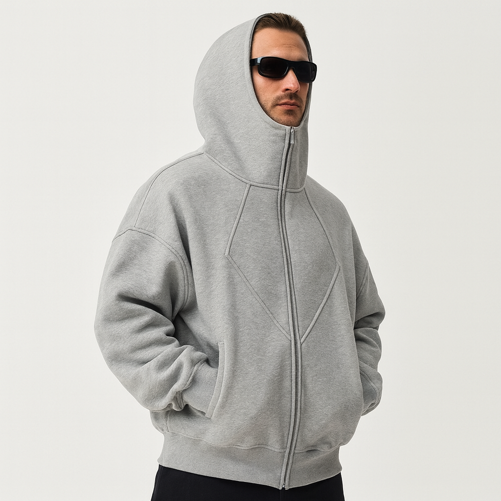 Noah Laurent | Luxurious Loose-Fitting Cardigan in Gray &amp; Black