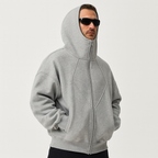 Noah Laurent | Luxurious Loose-Fitting Cardigan in Gray &amp; Black