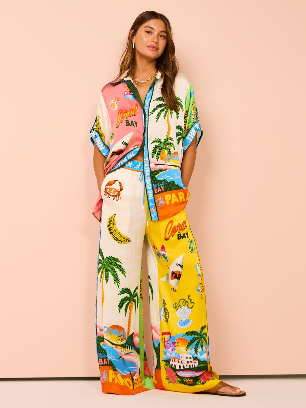 Tropicala™ - Kokospalmen Print Tweedelige Set