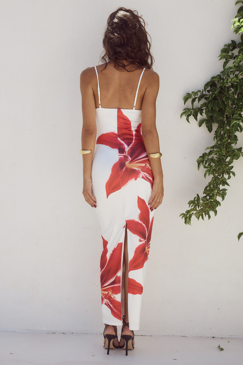 Polina™ | Crimson Lily Maxi Dress