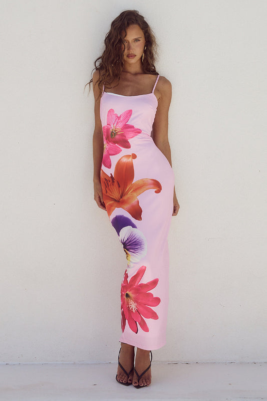 Polina™ | Crimson Lily Maxi Dress