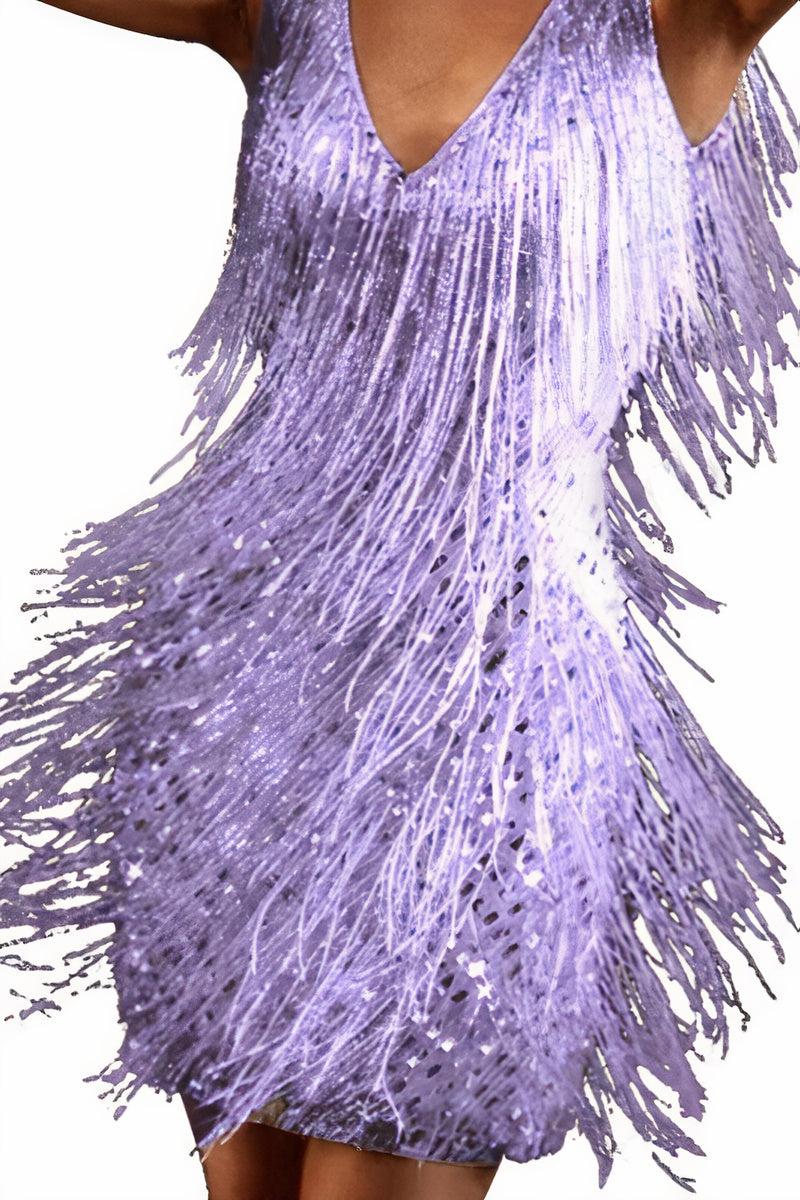 Astrida - Iridescent Tassel Dress