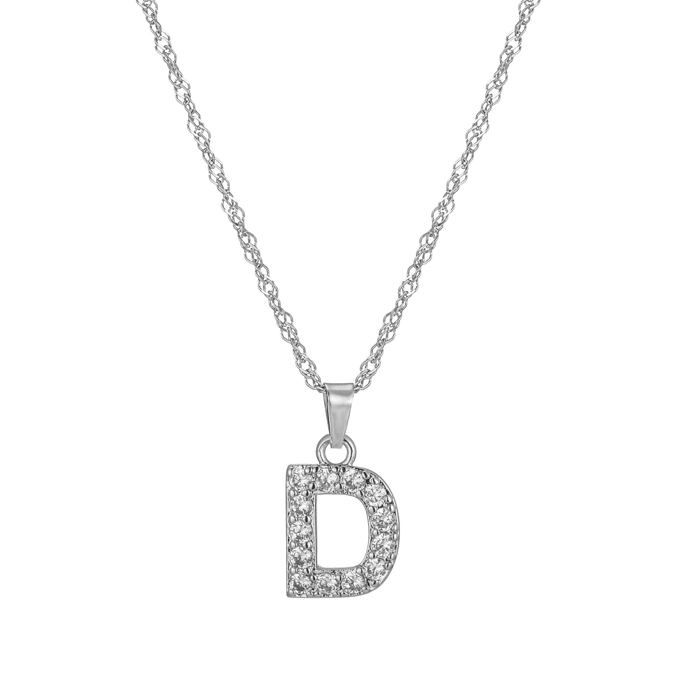 Letter Necklace with Zirconia