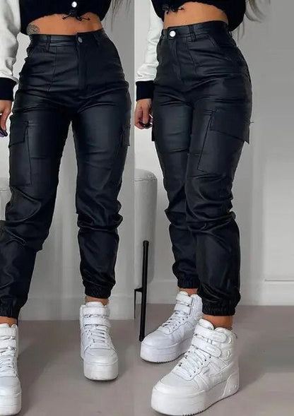 Isatrella™ - Cargo leather pants