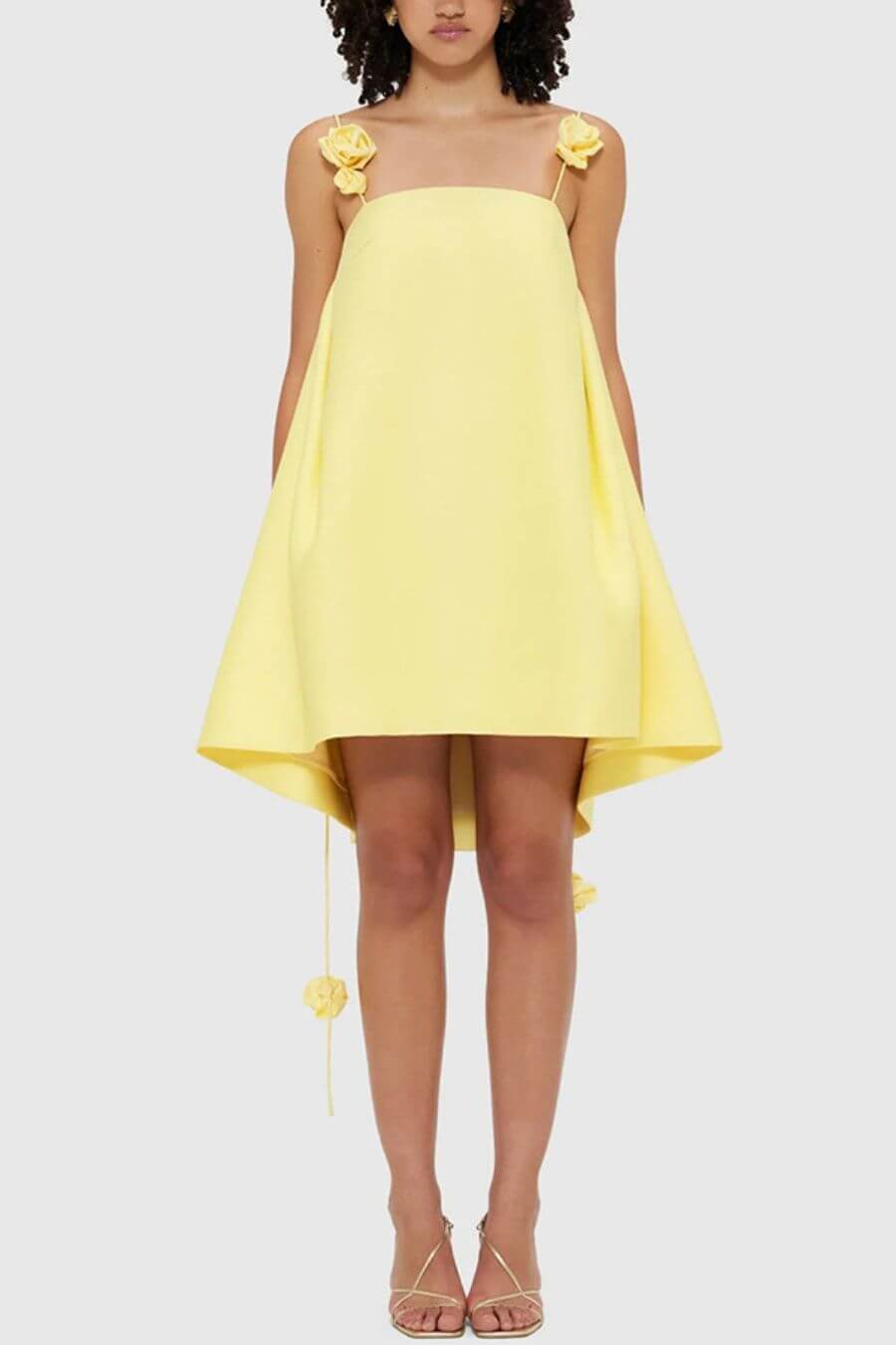 Eleanor – Radiant Yellow Satin Party Dress for Women