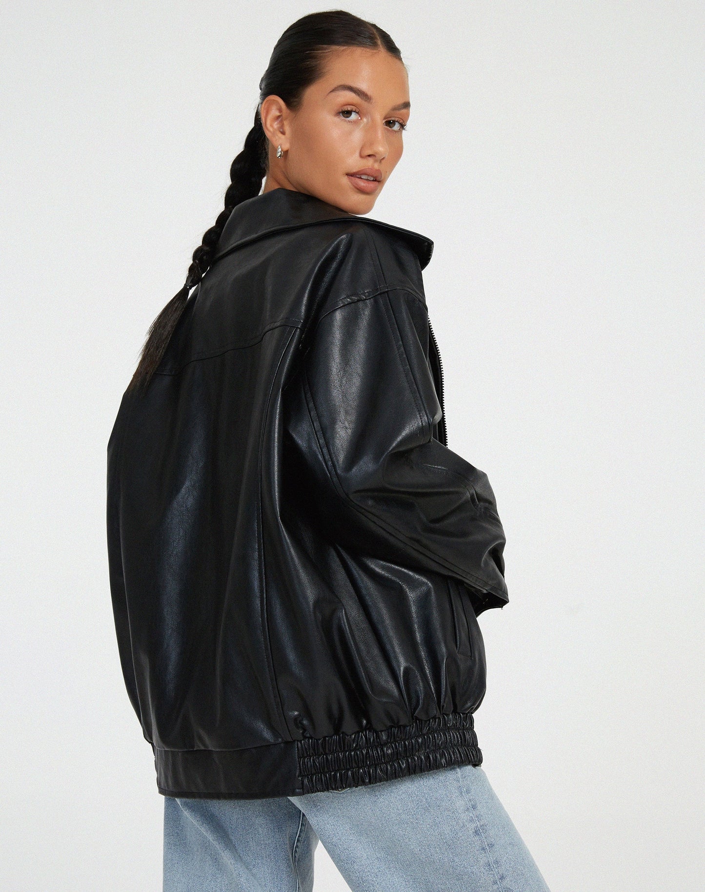 Oversized Loose Leather Jacket