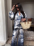 Blaugrana™ - Satijn Tweedelige Set Urban Chic 2026