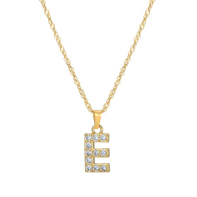 Letter Necklace with Zirconia