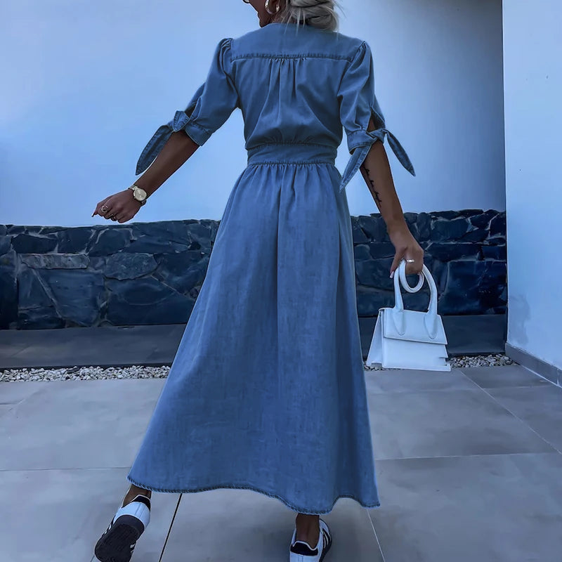 Mikaya™ | Denim Maxi Dress 