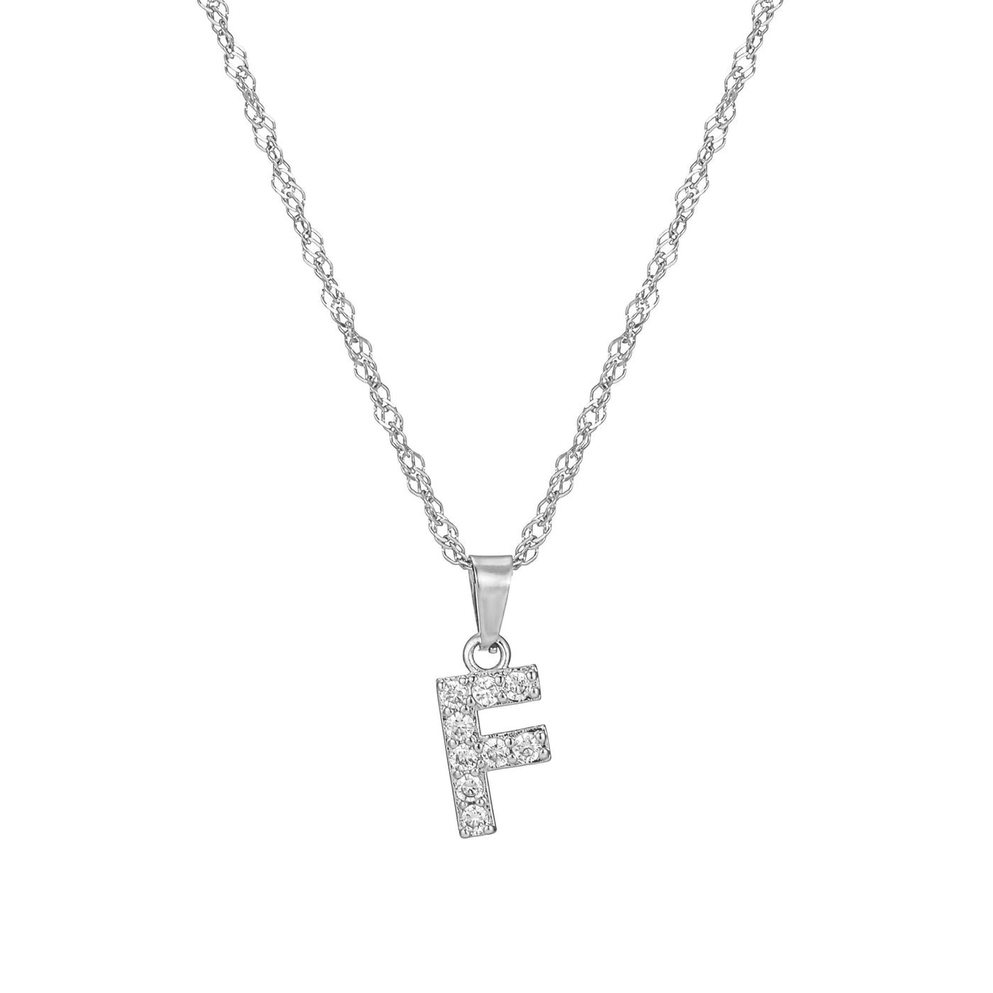 Letter Necklace with Zirconia