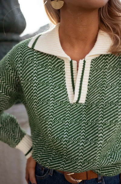 EMILIA™ | DE GROENE V-NECK PULLOVER