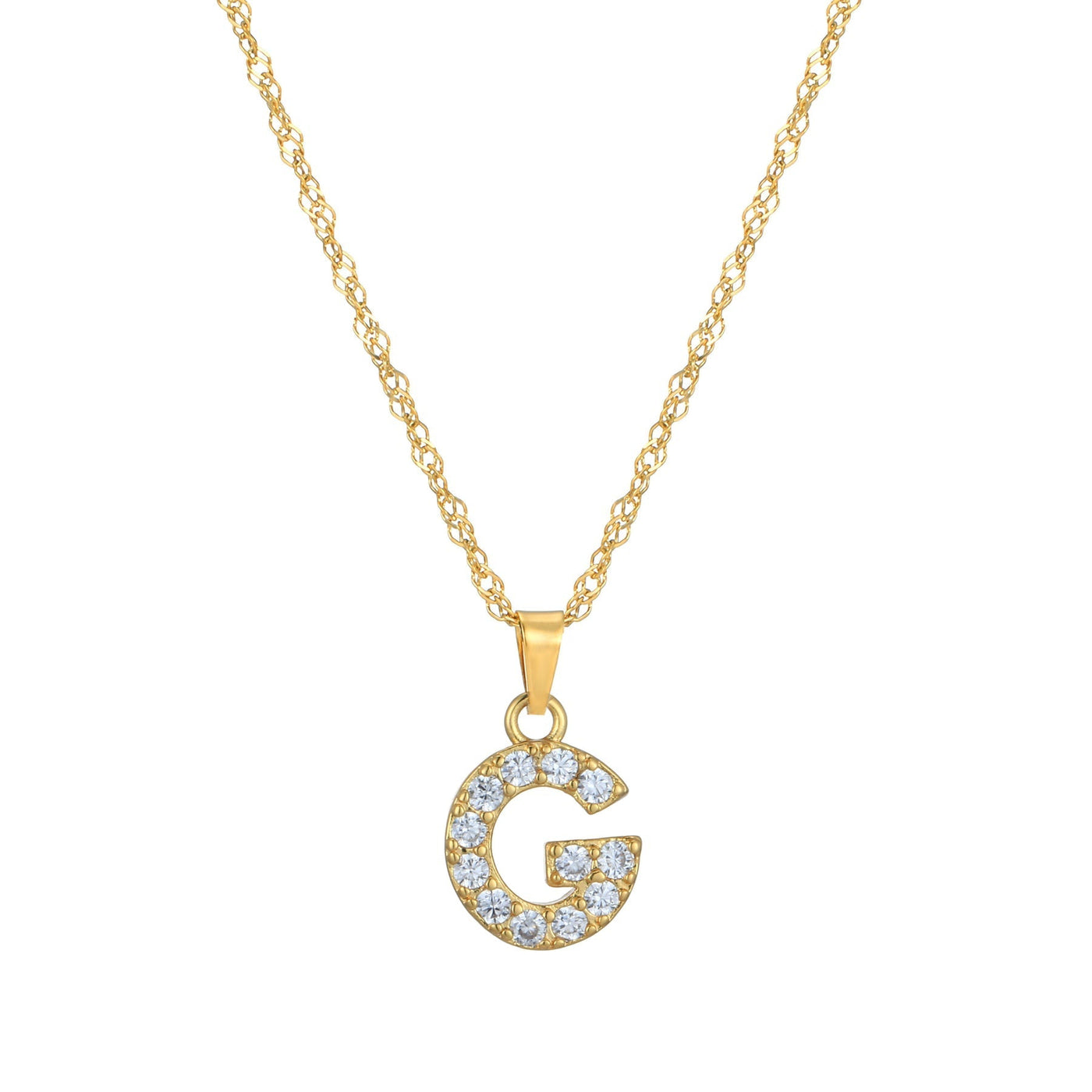 Letter Necklace with Zirconia