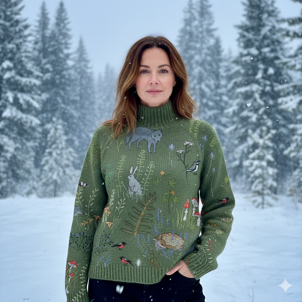 Apolline | Knitted Sweater with Embroidery 'Wild Garden'