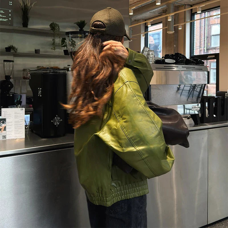 EMERYN – Street Chic PU Leather Jacket voor Dames