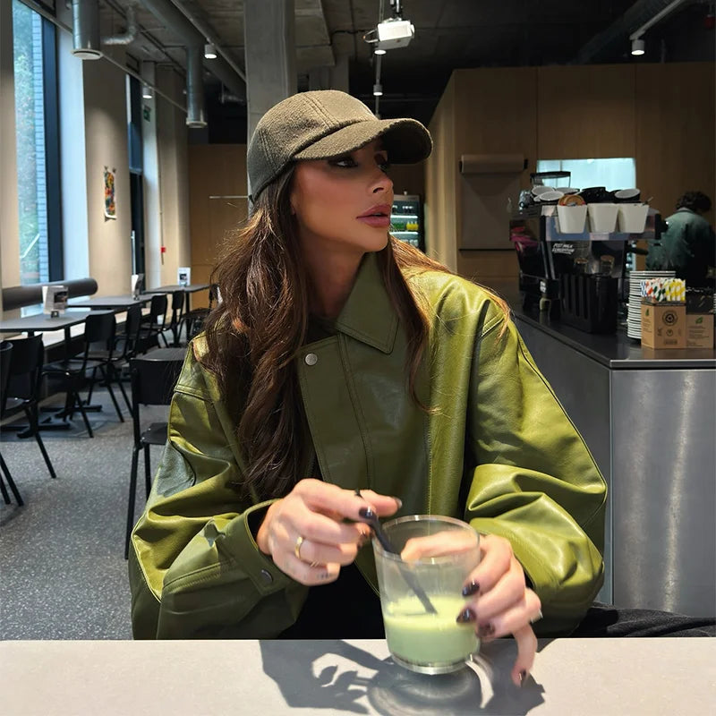 EMERYN – Street Chic PU Leather Jacket voor Dames