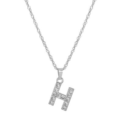 Letter Necklace with Zirconia