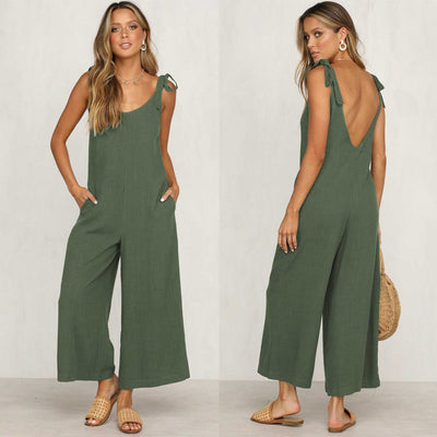 Gianna - Luchtige Jumpsuit - Wijde Pijpen - Dames