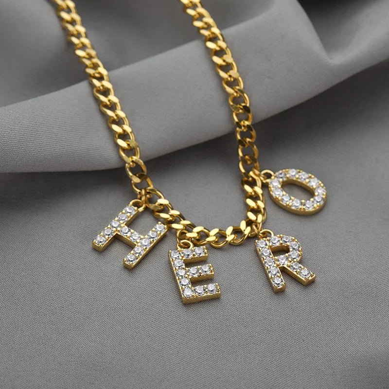 Gourmet Name Necklace with Zirconia