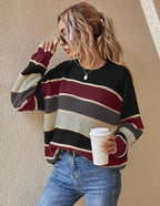 Serenelle | Striped Women's Sweater with Crew Neck &amp; Relaxed Fit