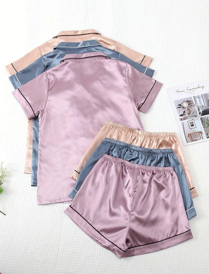 Luxury Satin Pajama Set - Comfortable 3-piece Pajama Ensemble 