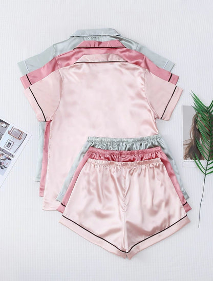 Luxury Satin Pajama Set - Comfortable 3-piece Pajama Ensemble 