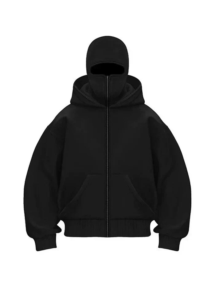 Sturmhaube | Hoodie mit durchgehendem Reißverschluss