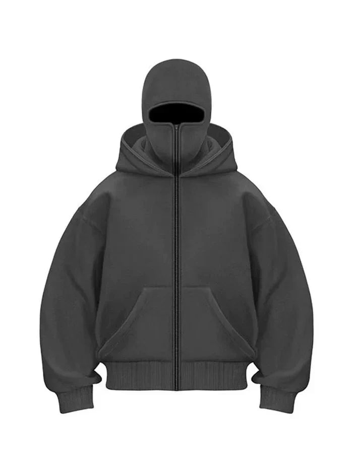 Sturmhaube | Hoodie mit durchgehendem Reißverschluss