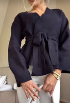 malvenfarben | Strickjacke mit Knoten
