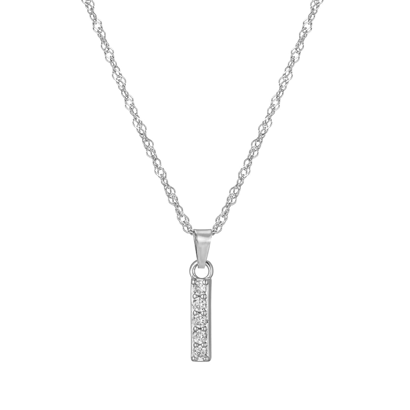 Letter Necklace with Zirconia