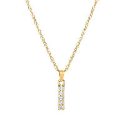 Letter Necklace with Zirconia