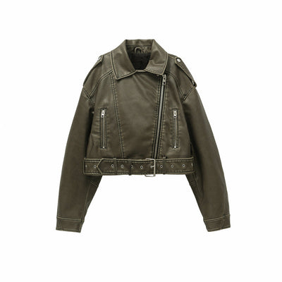 Lora™ - Leather Jacket with Belt