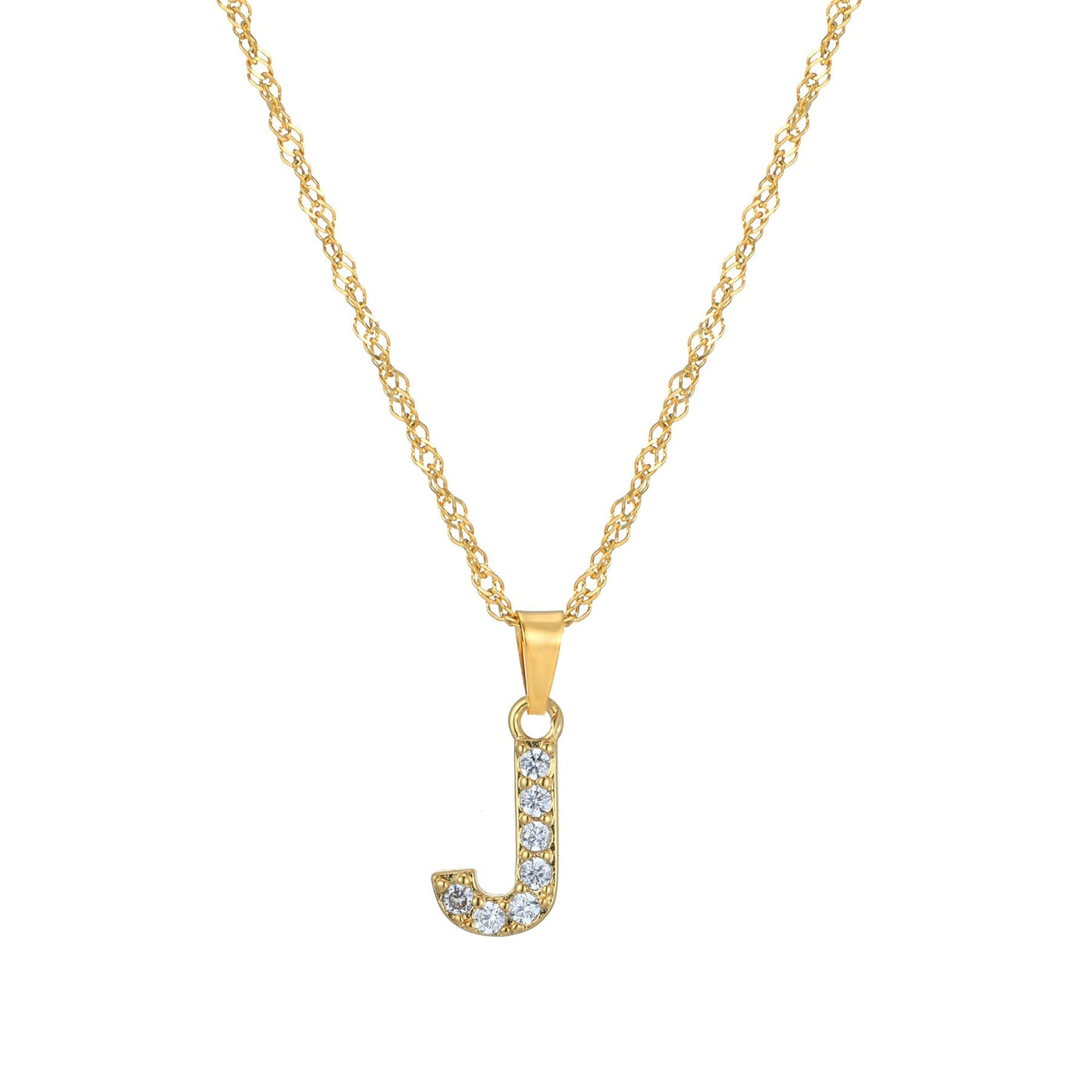 Letter Necklace with Zirconia