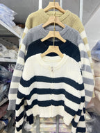 Juliana Tagh | Striped Knitted Cardigan with a Soft, Elegant Line