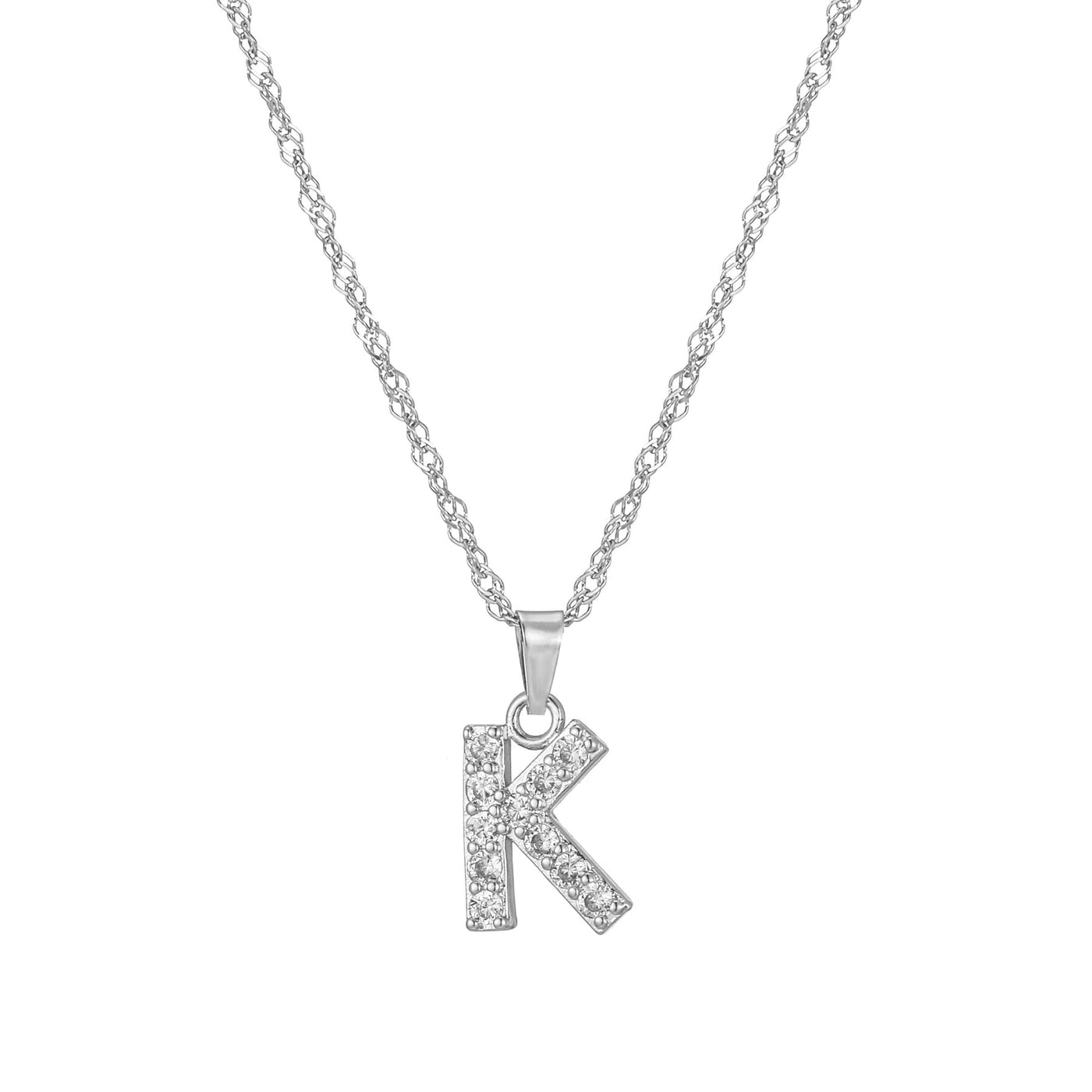 Letter Necklace with Zirconia