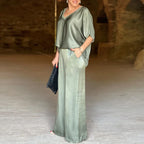 JOHANNA – STILVOLLES SET MIT MONOCHROMEM PULLOVER UND LOSER HOSE 