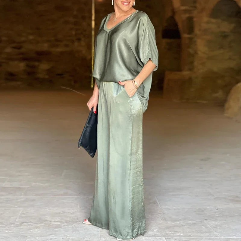 JOHANNA – STILVOLLES SET MIT MONOCHROMEM PULLOVER UND LOSER HOSE 