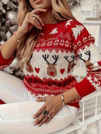 Lotte Marceau | Luxuriöser gestrickter Weihnachtspullover mit Rentiermuster 