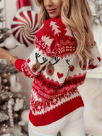 Lotte Marceau | Luxuriöser gestrickter Weihnachtspullover mit Rentiermuster 