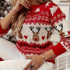 Lotte Marceau | Luxuriöser gestrickter Weihnachtspullover mit Rentiermuster 