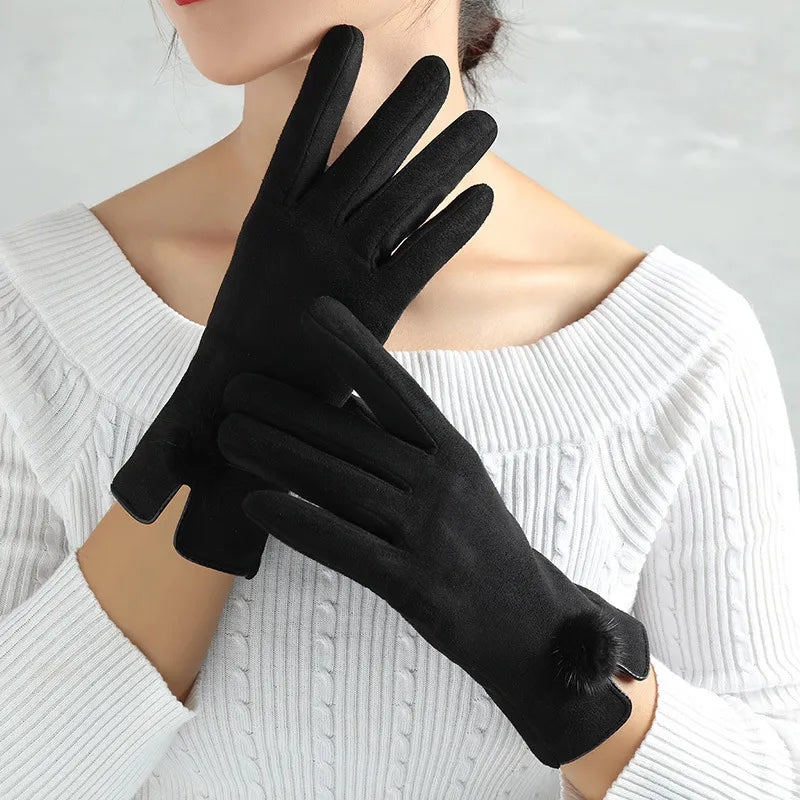 Elegant Women's Gloves | Warm Gloves with Stylish Chain Detail