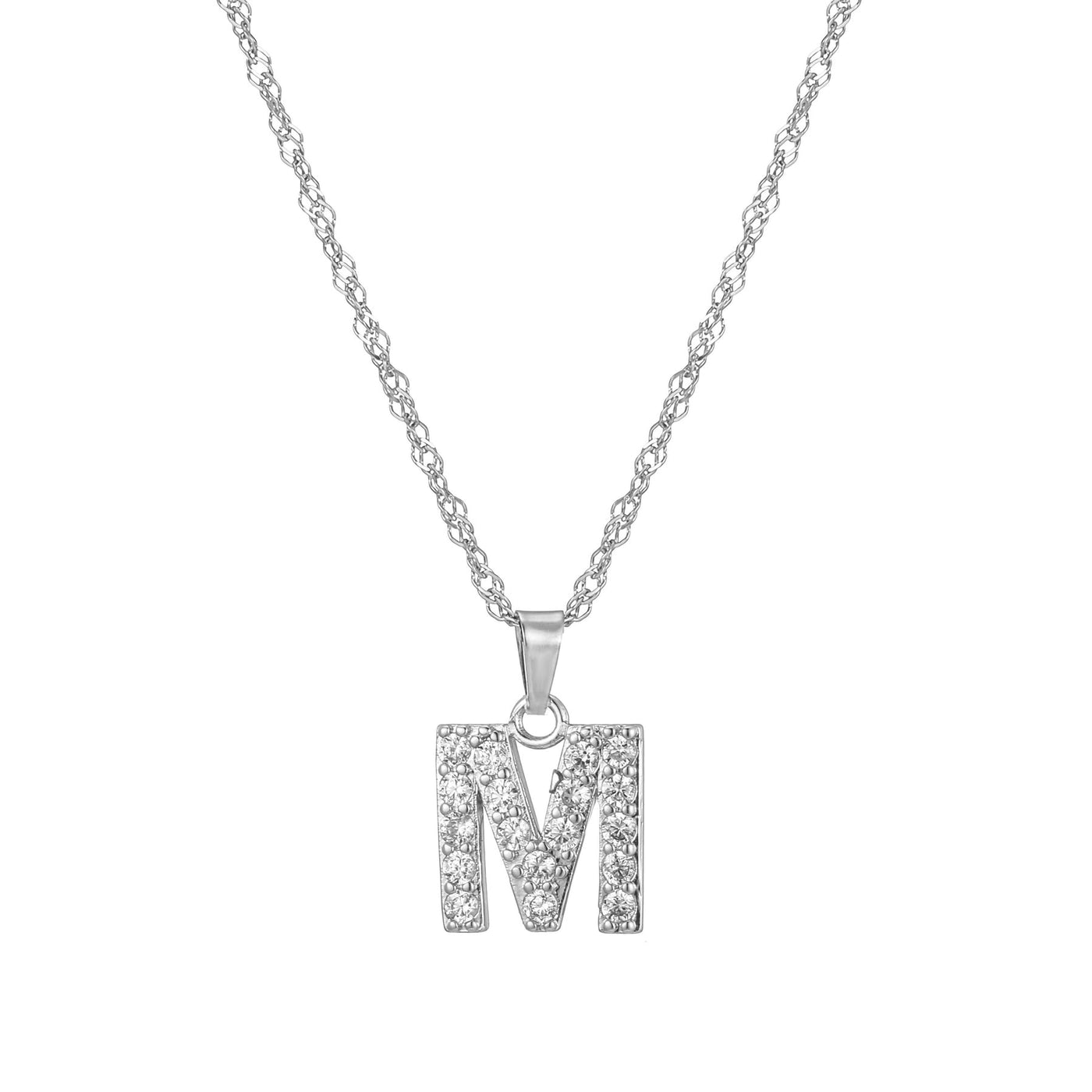 Letter Necklace with Zirconia