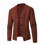 Matteo Deschamps | Luxuriöser Herren-Strickcardigan in Dunkelgrau 