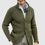 Slower | Modern woven, tailored button cardigan