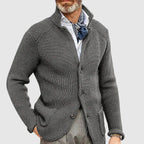 Slower | Modern woven, tailored button cardigan