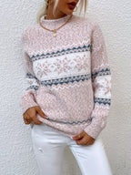Noa Beaumont | Luxurious Knitted Sweater with Snowflake Pattern