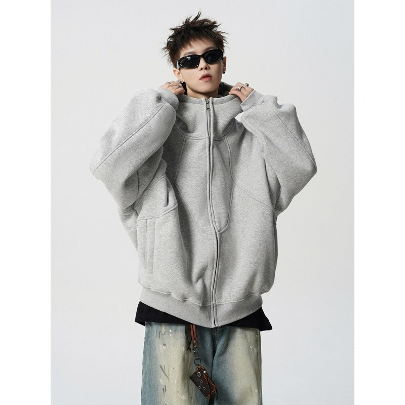 Noah Laurent | Luxurious Loose-Fitting Cardigan in Gray &amp; Black