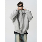 Noah Laurent | Luxurious Loose-Fitting Cardigan in Gray &amp; Black