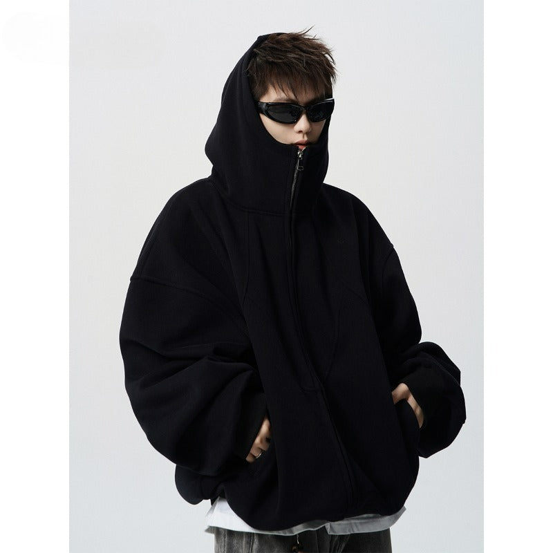 Noah Laurent | Luxurious Loose-Fitting Cardigan in Gray &amp; Black